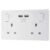 LAP 13A 2-Gang SP Switched Socket 3.1A 15.5W 2-Outlet Type A USB Charger White – Free C&C