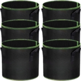LATERN 6 Pack 5 Gallons Plant Growing Bags, Nonwoven Fabric Breathable Grow Bag Heavy Duty Thickened Root Aeration Garden Pot Container with Straps Handle, for Flowers Vegetables