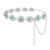 LEACOOLKEY Womens Western Boho Turquoise Chain Belt, Silver