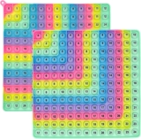 LEBKFT Math Times Tables Bubble Push Toy, 1212&1212 Stress Relief Macaron Fidget Popper Toy Classroom Learning Aid Educational Double-Sided Multiplication and Addition Sensory Toy