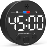 LED Digital Timer, Magnetic Countdown Loud Timer for Kitchen Cooking, Classroom Whiteboard, Kids, Toddler, Game, Productivity, Focus, Work, Task, Office, Meeting Small, Simple, Visual
