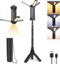 LED Work Light with Magnetic Stand 800-2000LM 3 Colour Temperatures 3-Sided Head Digital Display Rechargeable Rotating Work Light Camping Light with Removable Tripod, Hook