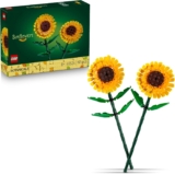 LEGO Botanicals Sunflowers – Yellow Faux Flowers Building Set – Desk Decoration or Floral Bouquet Home Decor – Gift for 8 Year Old Girls, Boys and Teenagers – Botanical Collection – 40524