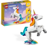LEGO Creator 3in1 Magical Unicorn Toy – Animal Figure Transforms into a Seahorse or Peacock – Creative Gift for 7 Year Old Girls & Boys – 31140