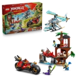 LEGO NINJAGO Ninja Vehicle Tree House Battle – Action Toy w/a Motorbike, Helicopter, 6 Minifigures & Swords – 71857