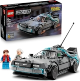 LEGO Speed Champions Time Machine from Back to The Future 77256 Toy Car – Model Car Kit – 2 Minifigures, Marty McFly and Doc Brown – Building Set for Kids Aged 9 – Toy Idea for Boys and Girls