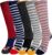 LOFIR Girls Knee High Socks: Kids Cute Animal Long Stockings Striped Cotton Seamless Funny Childrens Socks Teenage Novelty Over Calf School Socks for Gifts Party Birthday Cat 5 Pairs 2-12 Years