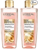 LOreal Paris Age Perfect Smoothing and Anti Fatigue Vitamin C Refreshing Toner, Black, Ultra-Invigorating Formula Exfoliates, Smooths, and Energizes the Skin, 200 ml (Pack of 2)