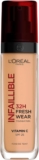 LOréal Paris Liquid Foundation, Full Coverage, Lasting Wear, With Vitamin C and SPF 25, Infallible 32H Fresh Wear, 260 Golden Sun