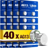 LR44 AG13 A76 357 SR44 L1154 LR1154 Button Cell Batteries 1.5V (40 Pack) – S&S £4.74 – £4.49 – Sold by 5 Plus Group / FBA
