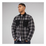 LUKE 1977 Mens Elan Valley Checked Overshirt mid Marl Grey/Black