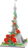LULUFUN Building Blocks Set, Eiffel Tower with Rose Building Toy, Famous Architecture Model Blocks Kit,Collectible Model Sets to Build, Toy Gifts for Kids and Adults 2551 pcs