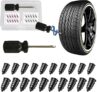 LUVDECO 21 Pcs Tyre Plug Repair Kit, Car Tyre Puncture Repair Kit with Screwdriver, Universal Self-Service Kit for Cars, SUVs, Trucks, Motorcycles, Bikes (10L10S1 Tool)