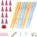 LUVDECO 41-Piece Complete Crochet Hooks Set for Beginners & Adults, 12 Sizes Ergonomic Grip Hooks with Case, Knitting Accessories & Crochet Gift Set