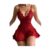 Lace Mesh Babydoll Lingerie with G-String, Adjustable Nightwear