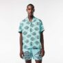 Lacoste Globe Print Short Sleeve Cotton Shirt