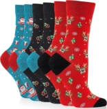 Ladies Bamboo Socks 3 Pairs, Breathable Womens Crew Socks, Cotton & Bamboo Blend Comfortable Dress Sock, Soft Top with Reinforced Heel and Toe, Chirstmas Gifts for Ladies Wife Grils Xmas