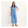 Ladies Denim Cropped Plisse Pants