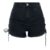 Ladies Highwaist Denim Lace up Short Hot Pants Black by Urban Classics