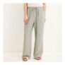 Ladies Khaki Linen-Blend Stripe Trousers