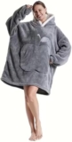 Ladies Shawl Collar Bathrobe, Luxury Super Soft Fleece Dressing Gown, Warm Cozy Oversized Loungewear Robe for Home Nightwear