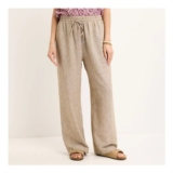 Ladies Stone Linen Mix Trousers