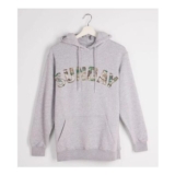 Ladies Sunday Camo Slogan Hoodie Grey