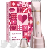 Lady Shavers for Women Rechargeable 2-in-1 Bikini Trimmer Women & Electric Razor, Waterproof Facial Hair Remover for Face, Bikini Line & Legs, Painless Smooth Shaving, Compact & Gift for Ladies