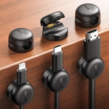Lamicall 6 Pack Spring Cable Holder Clips – 20% Smaller Volume No-residue Cable Management