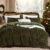 Lanqinglv Plush Bed Linen 135 x 200 cm Green Dark Green Fluffy Long Hair Faux Fur Winter Bed Linen Warm Cosy Flannel Fleece Cashmere Touch Duvet Cover with Zip and 1 Pillowcase 80 x 80 cm