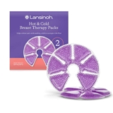 Lansinoh Hot & Cold Breast Therapy Gel Pads – 2 Pack with Soft Covers – Breastfeeding Compress – Helps Relieve discomfort