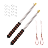 Lasuroa 2x 9.84ft Telescopic Flag Poles with Clips (Orange)