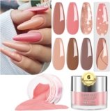 Lavender Violets 14g x 6 Dip Powder French Nail Colors Nude Pink Cream Beige Latte Stars Shine Nail Art Manicure Large Capacity Dipping Powder Glitter Nail Powder J204