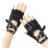 Leather Fingerless Gloves for Men and Women with Rivets