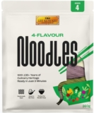 Lee Kum Kee 4-Flavour Noodles 360 g Pack of 1, Ready in 3 Minutes, Handmade-Style Semi-Dried Asian Noodles with Spinach, Soba, Purple Sweet Potato and Wheat, Great for Soup, Stir Fry and Salad