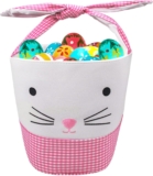 Leesgel Easter Baskets for Kids, Easter Bags Baskets Empty Boxes for Easter Egg Hunt Games, Easter Decorations Egg Basket Bucket for Easter Crafts Party Favours – Pink