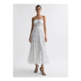 Leo Lin Bustier Lace Midi Dress, Size 12 Only