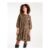 Leopard Print Shirred Front Tie Neck Smock Dress