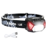 Lepro Head Torch Rechargeable, 2000L Waterproof LED Headlamp with Red Warning Lights, 30Hrs Runtime Sold by Lepro UK FBA