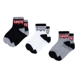 Levis Kids Boys Batwing Mid Cut 3pk Casual Sock aged 4-5