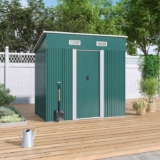 Lifeideas 6.4 x 4 Pent Roof Metal Garden Shed – Dark Green Sold & Shipped by FURNITURE SPOT LTD
