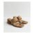 Light Brown Faux Suede Metal Toe Loop Block Heel Mules