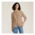 Light Brown Lands End Waffle Knit Collared Jacket