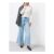 Light Denim Lyocell Blend Flared Palazzo Jeans