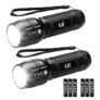 Lighting EVER LE LED Torch Battery Powered (Included), 2 Pack Anti-Slip Aluminium Body – Sold By Lepro UK FBA