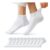 Lightning Deal – FALARY Unisex Trainer Ankle Socks, White, 10 Pairs