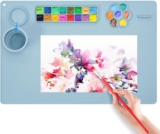 Limous Silicone Painting Mat – 24×16 with Cup Holder, 16-Color Separator for DIY Art & Clay Creation