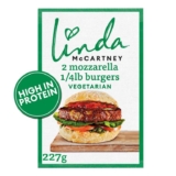 Linda McCartneys 2 Vegetarian Mozzarella 1/4lb Burgers 227g – 4 for £5
