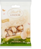 Lindt Lindor Mini White Chocolate Eggs 80g White Chocolate Truffles with Smooth Melting Filling Easter Chocolate Treat for Sharing Easter, gift