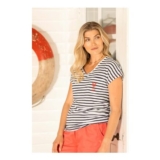 Liora Embroidered Pocket T-Shirt Navy